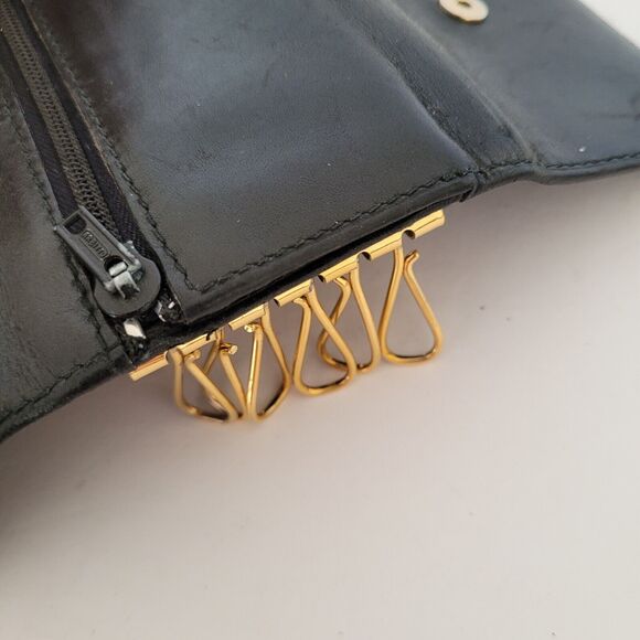 Dunhill Key Case Hooks Holder Wallet Logo Black Trifold Designer Coin Retro - Picture 10 of 10